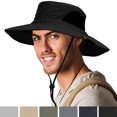 thumbnail image 2 of Chapeau de Pêche Large Bord Boonie Chapeau, Randonnée Safari Protection Solaire Casquette Hommes Femmes UPF50+, 2 of 8