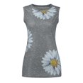 thumbnail image 3 of CHOK Débardeurs Sans Manches pour Femmes T-Shirts Hauts Décontractés Grande Taille Amples Hauts d'Été pour Femmes Col Rond Blouse Graphique à Imprimé Marguerites pour Femmes 2022, 3 of 6