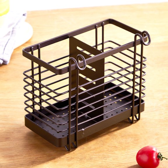 Tableware Storage Iron Wall Mounted Hollow Chopsticks Spoon Basket Suitable For Party Camping Picnic Kitchen Counter Office