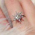 thumbnail image 3 of Rotating Snowflake Ring Zircon Open Ring Female Christmas Gift Ornament, 3 of 9