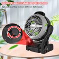 thumbnail image 3 of Graflsoa Ventilateur Industriel 21V à Double Alimentation avec Lumière LED, Batterie 4000mAh, Rotation à 120°, Vitesse Réglable, pour Usage Intérieur/extérieur, Noir, Norme US, 2 Batteries et Chargeur Inclus, 3 of 6