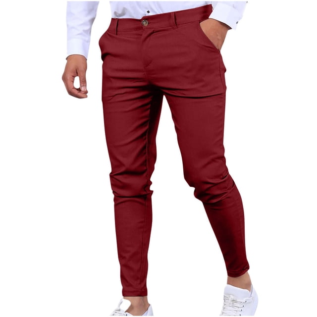 Mens Summer Straight Leg Daily Thin Casual Business Pants