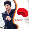 thumbnail image 3 of Cache-oreilles pour Femmes Confortables Pratiques Maintien au Chaud Bandeau Extérieur Couvre-Oreilles pour Course Équitation Sports Rouge, 3 of 6
