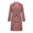 thumbnail image 3 of Soki Women's Long Double-Breasted Trench Coat Fall Winter Jacket with Belt, 3 of 5