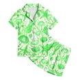 thumbnail image 4 of MIASHUI Pyjama pour Filles Ensemble Deux Pièces Imprimé Graphique Garçons Chemise de Nuit à Manches Courtes, Vert, 2-3 Ans, 4 of 4