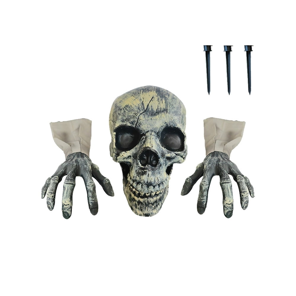 Scary Zombie Yard Lawn Stakes Skeleton Prop Halloween Decorations  Green