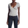 thumbnail image 1 of PST By Project Social T Women's Short Sleeve Surplice Top In Grey Size L, 1 of 1