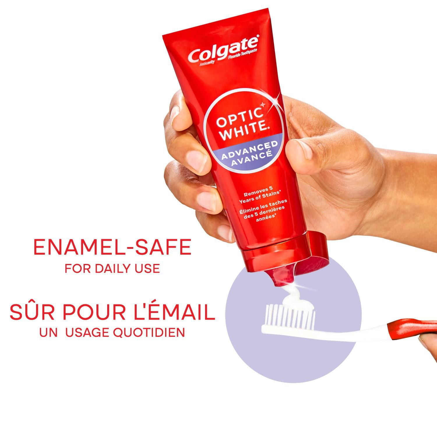 Colgate Optic White Advanced Sparkling Toothpaste with Fluoride, Mint, 73 ml