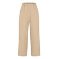 thumbnail image 4 of Dealovy Womens Cotton Linen Pants Plus Size Elastic High Waisted Solid Color Lightweight Summer Trousers, 4 of 6