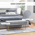 thumbnail image 4 of HOMCOM End of Bed Bench, Upholstered Bedroom Bench with Storage Dark Grey, 4 of 10