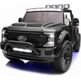 thumbnail image 1 of VOLTZ TOYS Ford Super Duty F450 Dually 2-Seater 24V Kids Ride-On Truck, Motorized Pick-Up Toy Car with Dual Rear Wheels, Parent Remote Control, EVA Tires, Licensed, Black, 1 of 6