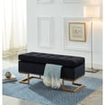 thumbnail image 3 of Imperial Tufted Double Ottoman With Studs And Gold Base (Black), 3 of 3
