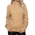 thumbnail image 2 of Dvkptbk Chandails pour Femmes Chandail à Col Montant pour Femmes Ample à Manches Longues Chandail Tricoté Chandail Vêtements en Liquidation, 2 of 6