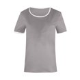 thumbnail image 4 of Pompotops T-shirt Uni pour Femme, Manches Courtes, Blouse à Col Rond, Hauts Décontractés, Liquidation, 4 of 4