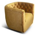 thumbnail image 1 of Allora Chaise Pivotante à Dossier Capitonné en Velours Style Mid-Century Jaune Doré, 1 of 7