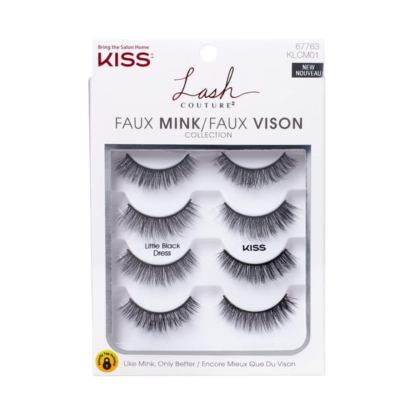 KISS Lash Couture Faux Mink Collection - Little Black Dress - 4 Pairs