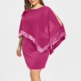 thumbnail image 3 of Women Plus Size Cold Shoulder Overlay Asymmetric Chiffon Strapless Sequins Dress, 3 of 3