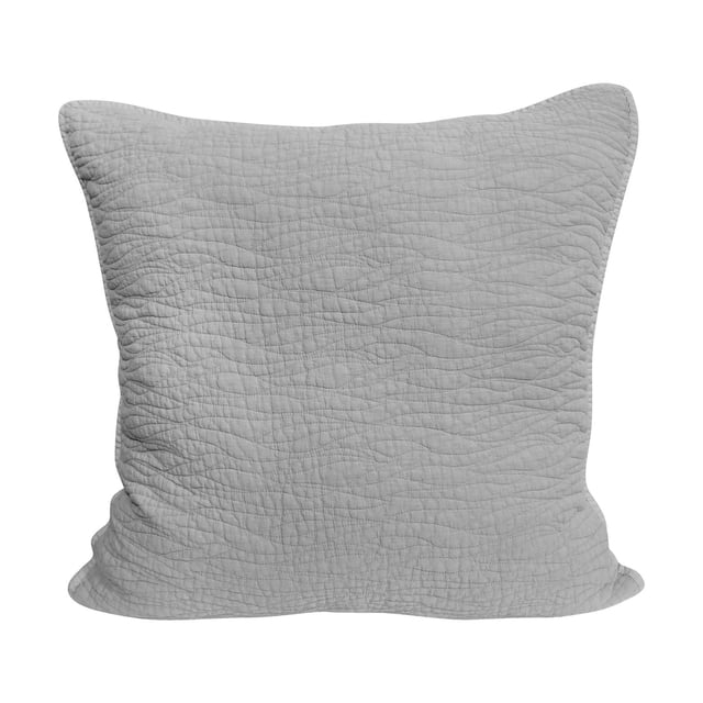 Gouchee Home Carson Euro Sham Lot de 2 en Gris, Fabriqué en Coton 100 % Lavé à la Pierre avec 140 Fils au Pouce et Motif Matelassé Ondulé, Doté d'Une Fermeture Éclair pour un Lavage Facile, Montré à l'Avant avec une texture Douce, Convient pour Rehausser le décor de la Chambre Ou à Agencer avec des Ensembles de Literie Assortis.