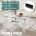 thumbnail image 2 of Table Basse Rectangulaire en Verre, Table Basse Transparente, Tables d'Appoint Modernes pour Salon, Mobilier de Salon, Blanc, 2 of 8
