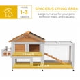 thumbnail image 4 of PawHut Wooden Rabbit Hutch with Openable Roof, Storage Box, Yellow, 4 of 10