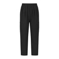 thumbnail image 1 of TIMIFIS Elastic Waist Pants For Women Summer Pants Casual Color Elastic Waist Linen Pockets Pants, 1 of 5
