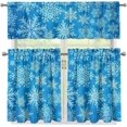 thumbnail image 2 of Snowflake Kitchen Curtains 3 Pcs Short Farmhouse Kitchen Curtains and Valances Set Bathroom Window Curtains, 2 of 5