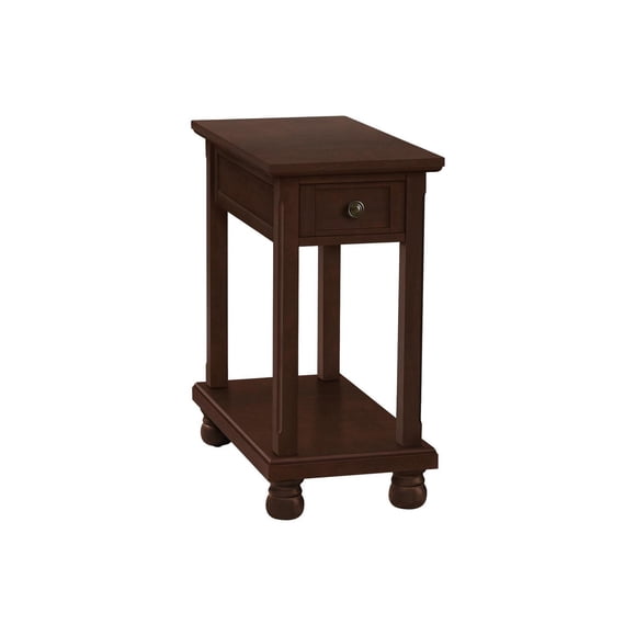 Monarch Specialties Table D'appoint, Bout, Table D'appoint, Étroit, Table De Nuit, Chambre À Coucher, Lampe, Tiroir De Rangement, Placage Brun, Traditionnel