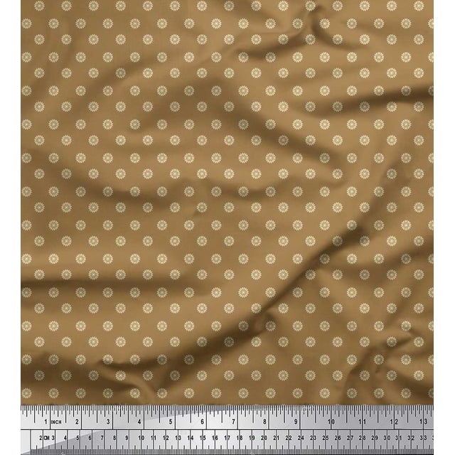 Soimoi Polyester Crepe Fabric Artistic Floral Shirting Printed Fabric 1 Yard 42 Inch Wide