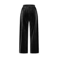 thumbnail image 4 of Plebaso Womens Velvet Pants Elastic Waist Drawstring Lounge Pants Straight Leg Trousers with Pockets, 4 of 5