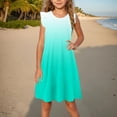 thumbnail image 3 of Huvoen Robe Mignonne pour Petites Filles Nouvelle Robe pour Tout-Petites d'Été à Manches à Volants Tenue de Soleil pour Enfants Robe Décontractée pour Fillette Vert 9 Ans, 3 of 8