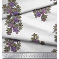 thumbnail image 2 of Soimoi Poly Georgette Fabric Leaves & Floral Block Printed Craft Fabric by The Yard 52 Inch Wide, 2 of 3