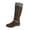Brown, variant on LOVZFMLL Boots for Women Mid Calf Winter Boots Side Zipper Round Toe Slip Resistant Low Block Heel Casual Fall Winter Boots