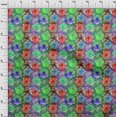 thumbnail image 4 of oneOone Tissu Coton Vert Cambrique2 Tissu Imprimé Visage Animal Coloré Tissu au Mètre 56 Pouces de Large, 4 of 4