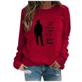 thumbnail image 1 of Pompotops Mode Femme Décontracté Sans Capuche Col Rond Chandail Imprimé Manches Longues Liquidation, 1 of 4