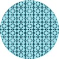 thumbnail image 1 of Ahgly Company Machine Washable Indoor Round Transitional Tron Blue Area Rugs, 3' Round, 1 of 7