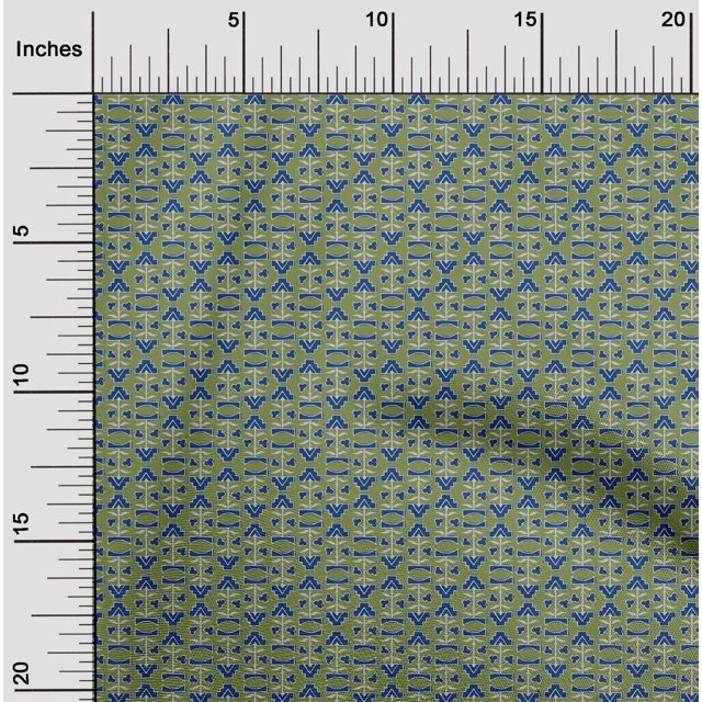 oneOone Georgette Viscose Fabric Leaves & Floral Block Decor Fabric Printed BTY 42 Inch Wide