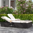 thumbnail image 2 of Gymax Outdoor Patio Daybed PE Wicker Double Chaise Lounge w/ Adjustable Backrests, 2 of 9