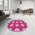 thumbnail image 4 of Ahgly Company Tapis d'Intérieur Lavable à la Machine, Carré, Transitionnel, Rouge Framboise, Tapis de Zone, 3 Pieds Carré, 4 of 7