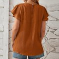 thumbnail image 5 of asjyhkr T-Shirts d'Été pour Femmes à Manches Courtes, Col Rond, Plissés, T-Shirts Unis, T-Shirts Mode, 5 of 5