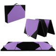 thumbnail image 1 of Gymax 10' x 4' x 2'' 4-Panel Folding Gymnastics Exercise Mat w/ Loop Fasteners Purple & Black, 1 of 10