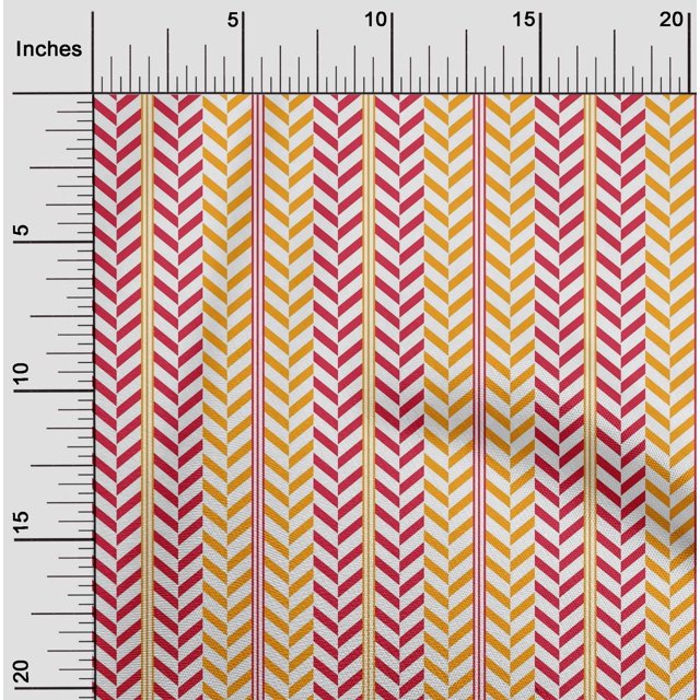 oneOone Polyester Lycra Fabric Stripe & Herringbone Geometric Printed Craft Fabric BTY 56 Inch Wide
