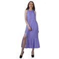 thumbnail image 1 of Moomaya Robe de Vacances pour Femmes en Rayonne, Col Licou, Sans Manches, Fente avant, Robe Imprimée, 1 of 4