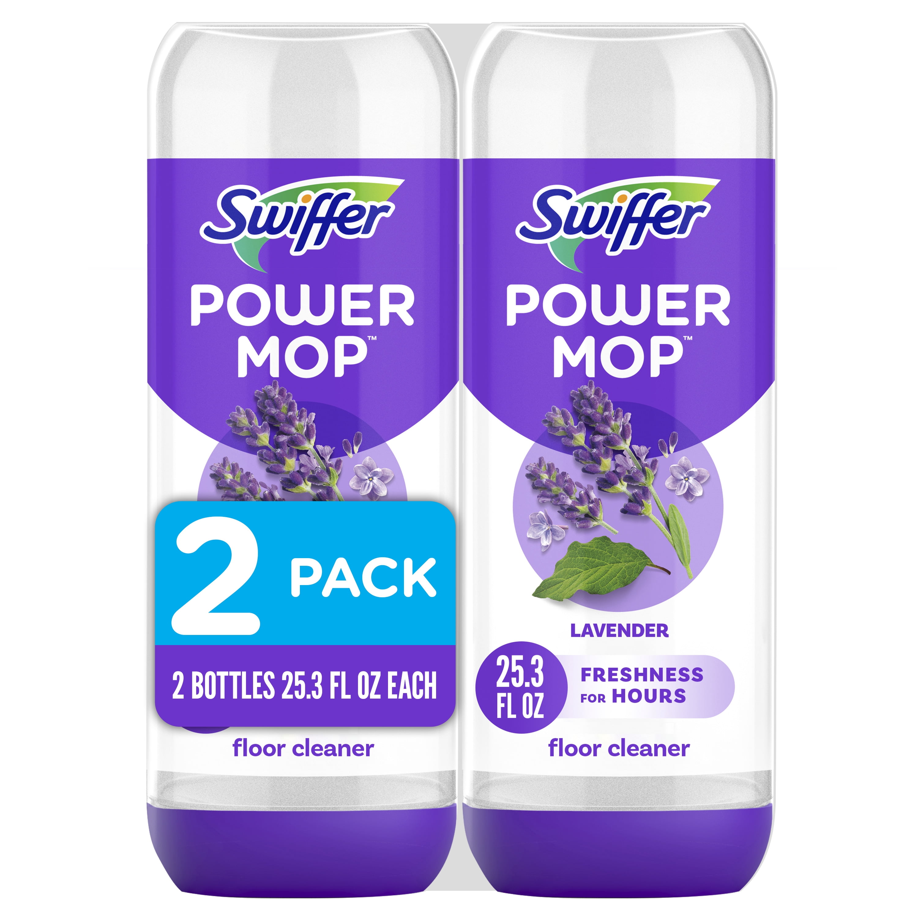 Swiffer PowerMop Floor Cleaning Solution with Lavender Scent, Pack of 2