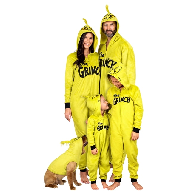 Dr. Seuss Ensemble de Pyjama Familial Grinch Combinaison une Pièce Costume