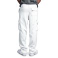 thumbnail image 2 of jsaierl Men's Drawstring Elastic Waist Solid Color Pocket Trousers Loose Sweatpants Casual Multi Pockets Lace-up Trousers, 2 of 6