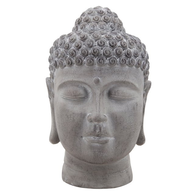Sagebrook Home Resin, 17"H Buddha Head, Gray