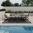 thumbnail image 3 of HOMETRENDS 8 ft. x 10 ft. Charcoal Flatweave Outdoor Rug, 3 Line Border, 3 of 9