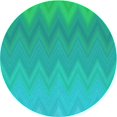 thumbnail image 1 of Ahgly Tapis Rond Lavable en Machine Intérieur Transitionnel Turquoise Foncé Vert, 6 Pieds Rond, 1 of 7