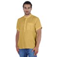 thumbnail image 1 of Atasi Short Kurta Mandarin Collar Tee Solid Short Sleeve Henley Shirt With Pocket, 1 of 7
