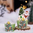 thumbnail image 3 of Christmas Cupcake Cups 50Pcs Cake Packaging Food Grade Unique Snowmen Elk Tree  Cupcake Cups, 3 of 4